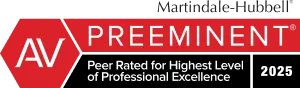 Martindale-Hubbell AV Preeminent — Peer Rated for Highest Level of Professional Excellence, 2025